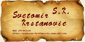 Svetomir Krstanović vizit kartica